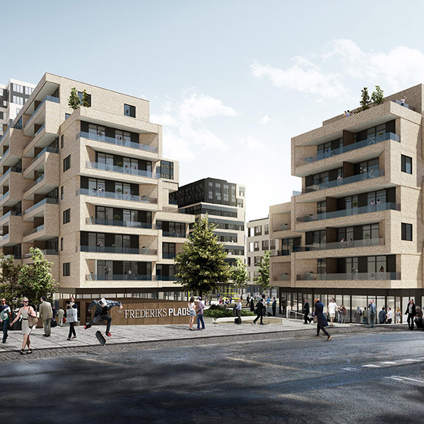 Store åbne indgange til Frederiks Plads
