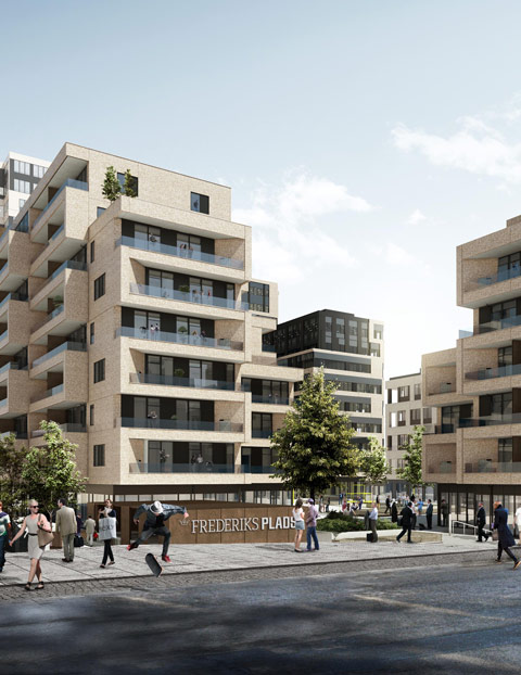 Store åbne indgange til Frederiks Plads